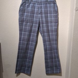 Modern Amusement | 36 | blue plaid flat panel pant